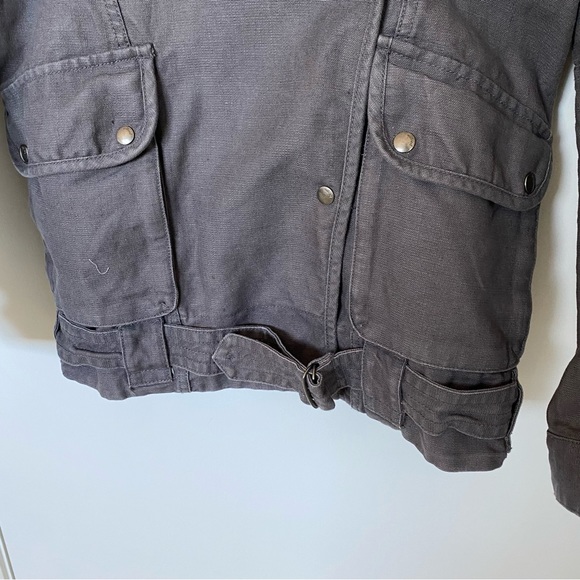 Aritzia Wilfred GREY Rayder Linen Moto Jacket Size Small - Picture 5 of 13